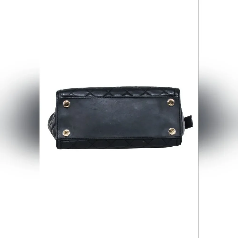 Michael Kors Quilted Selma Convertible Black Satchel Laptop Tote Bag